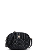 Women's Black Long Strap Quilted Crossbody Bag | Derimod Women's Black Long Strap Quilted Crossbody Bag | Derimod