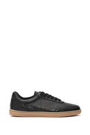 Erkek Siyah Bağcıklı Deri Sneaker | Derimod Erkek Siyah Bağcıklı Deri Sneaker | Derimod
