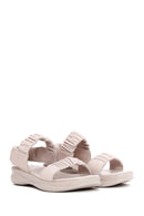 Kadın Vizon Deri Comfort Sandalet | Derimod Kadın Vizon Deri Comfort Sandalet | Derimod