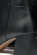 Geox Women's Black Coronilla Zippered Thick Heel Leather Boots | Derimod Geox Women's Black Coronilla Zippered Thick Heel Leather Boots | Derimod