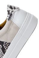 Kadın Bej Deri Desenli Sneaker | Derimod Kadın Bej Deri Desenli Sneaker | Derimod