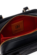 Woman Black Long-Strap Quilted Charmed Mini Shoulder Bag | Derimod Woman Black Long-Strap Quilted Charmed Mini Shoulder Bag | Derimod