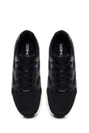 Woman Black Lace-Up Wedge Sneaker | Derimod Woman Black Lace-Up Wedge Sneaker | Derimod