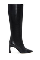 Women's Black Leather Heeled Boots | Derimod Women's Black Leather Heeled Boots | Derimod