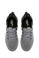 Derimod Zero Men's Gray Lace-Up Thick Soled Fabric Sneaker | Derimod Derimod Zero Men's Gray Lace-Up Thick Soled Fabric Sneaker | Derimod