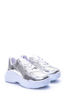 Kadın Yüksek Tabanlı Gümüş Sneaker | Derimod Kadın Yüksek Tabanlı Gümüş Sneaker | Derimod