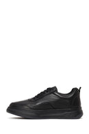Erkek Siyah Bağcıklı Kalın Tabanlı Deri Sneaker | Derimod Erkek Siyah Bağcıklı Kalın Tabanlı Deri Sneaker | Derimod