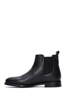 Men's Black Leather Chelsea Flat Boots | Derimod Men's Black Leather Chelsea Flat Boots | Derimod
