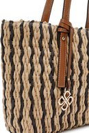 Women's Beige Straw Shoulder Bag | Derimod Women's Beige Straw Shoulder Bag | Derimod