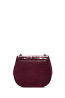 Woman Burgundy Chain Strap Printed Shoulder Bag | Derimod Woman Burgundy Chain Strap Printed Shoulder Bag | Derimod