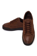 Erkek Kahverengi Bağcıklı Kalın Tabanlı Nubuk Deri Casual Sneaker | Derimod Erkek Kahverengi Bağcıklı Kalın Tabanlı Nubuk Deri Casual Sneaker | Derimod