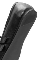 Kadın Siyah Kemerli Deri Babet | Derimod Kadın Siyah Kemerli Deri Babet | Derimod