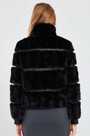 Melrose Women's Black Teddy Leather Jacket | Derimod Melrose Women's Black Teddy Leather Jacket | Derimod
