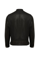 Towns Erkek Siyah Slim-Fit Kısa Deri Ceket | Derimod Towns Erkek Siyah Slim-Fit Kısa Deri Ceket | Derimod