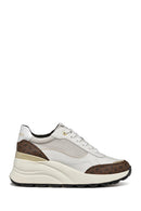 Geox Women's White Spherica Ec13 Lace-Up Chunky Sole Leather Sneaker | Derimod Geox Women's White Spherica Ec13 Lace-Up Chunky Sole Leather Sneaker | Derimod