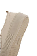 Women's Beige Leather Thick Soled Sneaker | Derimod Women's Beige Leather Thick Soled Sneaker | Derimod