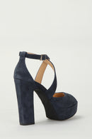Suede Women's Leather Heeled Shoes | Derimod Suede Women's Leather Heeled Shoes | Derimod