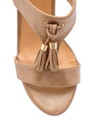Women's Tassel Detailed Heeled Sandals | Derimod Women's Tassel Detailed Heeled Sandals | Derimod