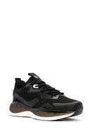 Derimod Zero Men's Black Lace-Up Thick Soled Fabric Sneaker | Derimod Derimod Zero Men's Black Lace-Up Thick Soled Fabric Sneaker | Derimod