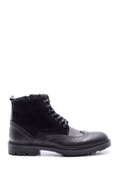 Men's Suede Detailed Leather Boots | Derimod Men's Suede Detailed Leather Boots | Derimod
