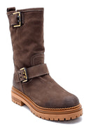 Women's Nubuck Buckle Detailed Boots | Derimod Women's Nubuck Buckle Detailed Boots | Derimod