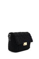 Women's Black Plush Crossbody Bag | Derimod Women's Black Plush Crossbody Bag | Derimod