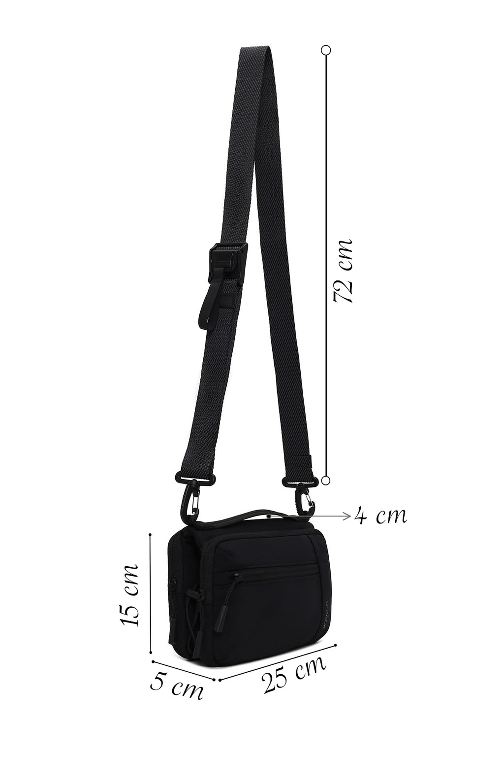 D-Pack Erkek Siyah Uzun Askılı Mini Kumaş Çapraz Çanta