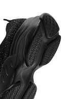 Derimod Zero Women's Black Lace-Up Stone Detailed Fabric Sneakers | Derimod Derimod Zero Women's Black Lace-Up Stone Detailed Fabric Sneakers | Derimod