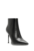 Kadın Siyah Fermuarlı İnce Topuklu Deri Bot | Derimod Kadın Siyah Fermuarlı İnce Topuklu Deri Bot | Derimod