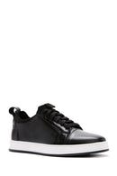 Men's Black Lace-up Leather Sneaker | Derimod Men's Black Lace-up Leather Sneaker | Derimod
