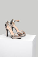 Bilekten Bağlamalı Kurşuni Kadın Topuklu Deri Ayakkabı | Derimod Bilekten Bağlamalı Kurşuni Kadın Topuklu Deri Ayakkabı | Derimod