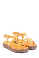 Kadın Casual Kroko Desenli Sandalet | Derimod Kadın Casual Kroko Desenli Sandalet | Derimod