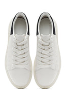 Erkek Beyaz Bağcıklı Deri Sneaker | Derimod Erkek Beyaz Bağcıklı Deri Sneaker | Derimod