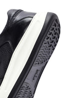 Erkek Siyah Bağcıklı Deri Sneaker | Derimod Erkek Siyah Bağcıklı Deri Sneaker | Derimod