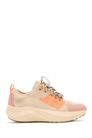 Derimod Zero Women's Beige Thick-Soled Lace-Up Fabric Sneakers | Derimod Derimod Zero Women's Beige Thick-Soled Lace-Up Fabric Sneakers | Derimod