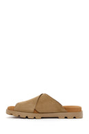 Camper Men's Brown Brutus Leather Slippers | Derimod Camper Men's Brown Brutus Leather Slippers | Derimod