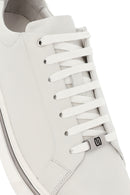 Men's White Lace-Up Leather Sneakers | Derimod Men's White Lace-Up Leather Sneakers | Derimod