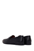 Woman Black Patterned Leather Loafer | Derimod Woman Black Patterned Leather Loafer | Derimod