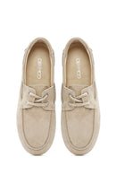 Women's Beige Lace-up Suede Leather Shoes | Derimod Women's Beige Lace-up Suede Leather Shoes | Derimod