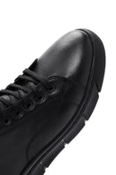 Men's Black Leather High Top Sneaker | Derimod Men's Black Leather High Top Sneaker | Derimod