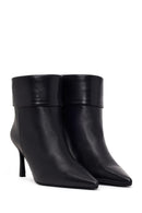 Woman Black Thin High-Heeled Leather Boots | Derimod Woman Black Thin High-Heeled Leather Boots | Derimod