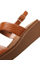 Women's Tan Ankle Strap Thick Soled Sandals | Derimod Women's Tan Ankle Strap Thick Soled Sandals | Derimod
