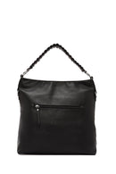 Women's Black Short and Long Strap Suede Shoulder Bag | Derimod Women's Black Short and Long Strap Suede Shoulder Bag | Derimod