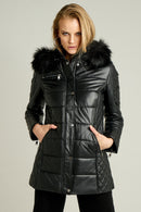 Blanch Long Kadın Deri Ceket | Derimod Blanch Long Kadın Deri Ceket | Derimod