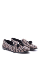 Kadın Deri Leopar Desenli Loafer | Derimod Kadın Deri Leopar Desenli Loafer | Derimod