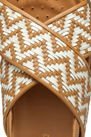 Geox Kadın Camel D Adelash E - Shi.Goat Lea Örgü Deri Sandalet | Derimod Geox Kadın Camel D Adelash E - Shi.Goat Lea Örgü Deri Sandalet | Derimod