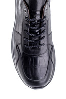 Erkek Deri Kroko Desenli Sneaker | Derimod Erkek Deri Kroko Desenli Sneaker | Derimod