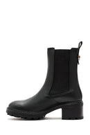 Kadın Siyah Kalın Topuklu Deri Chelsea Bot | Derimod Kadın Siyah Kalın Topuklu Deri Chelsea Bot | Derimod