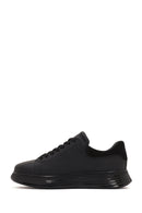 Men's Black Lace-up Thick-Sole Leather Sneaker | Derimod Men's Black Lace-up Thick-Sole Leather Sneaker | Derimod