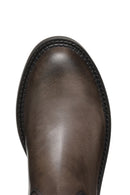 Geox Women's Brown Serilda Zippered Leather Boots | Derimod Geox Women's Brown Serilda Zippered Leather Boots | Derimod